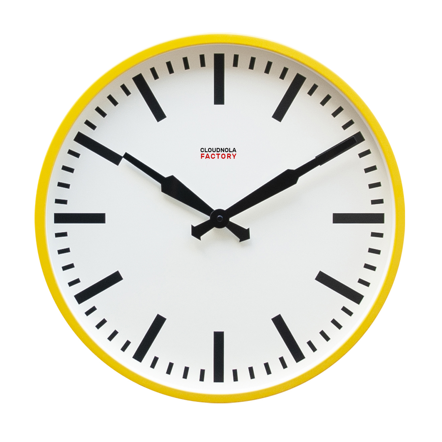 Cloudnola Factory Railway clock 45cm Yellow Stripe